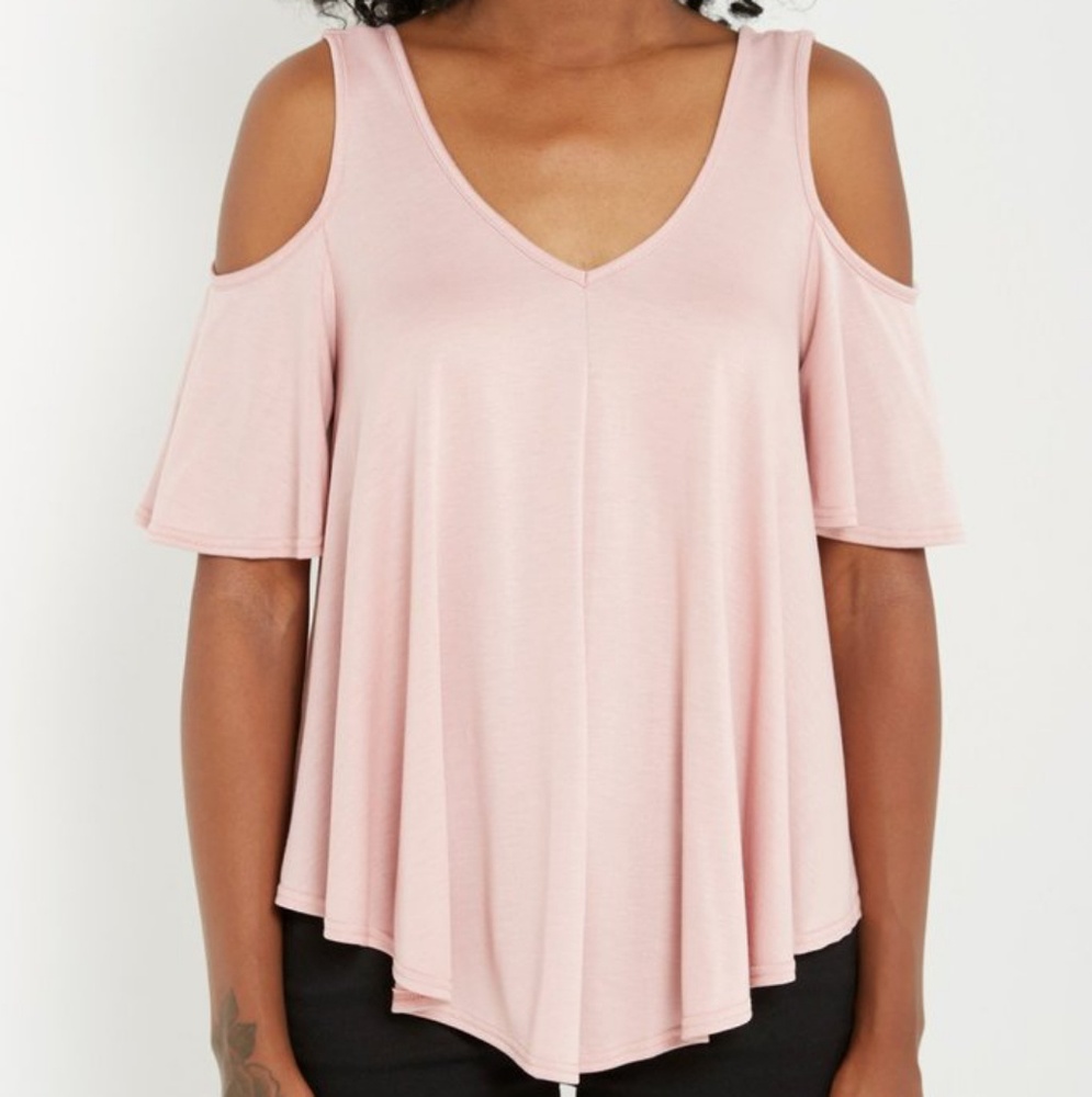 New Arrival! Dusty Pink Cupro Cold Shoulder Swing